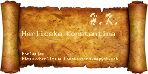 Herlicska Konstantina névjegykártya